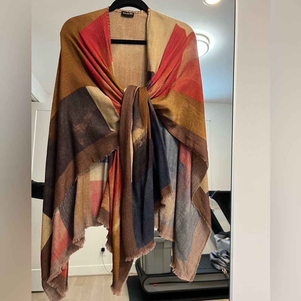 SAACHI Poncho wool blend One Size